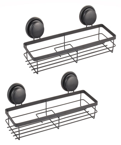 Carla Home 2 Pack Rectangular Corner Shower Caddy Shelf Basket Rack With Premium Vacuum Suction Cup No Drilling For Bathroom And Kitchen Shelves