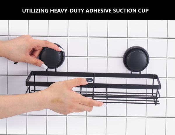 Carla Home 2 Pack Rectangular Corner Shower Caddy Shelf Basket Rack With Premium Vacuum Suction Cup No Drilling For Bathroom And Kitchen Shelves