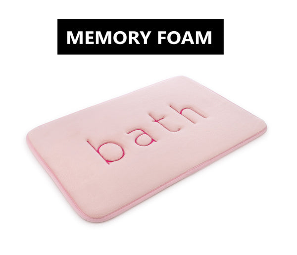 Carla Home Extra Thick Memory Foam & Super Comfort Bath Rug Mat For Bathroom (60 X 40 Cm Pink) Bath Mats Rugs & Toilet Covers