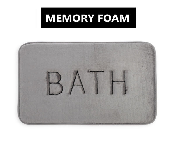 Carla Home Extra Thick Memory Foam & Super Comfort Bath Rug Mat For Bathroom (60 X 40 Cm Grey) Bath Mats Rugs & Toilet Covers