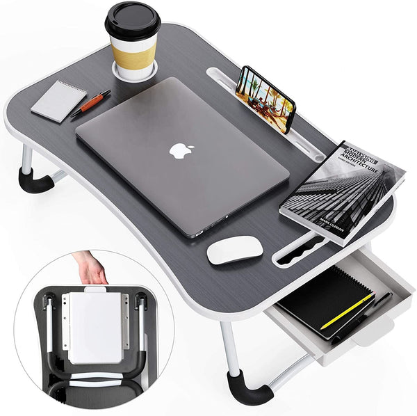 Carla Home Laptop Bed Desk With Storage And Foldable Legs For Adults Kids & Office Laptop Desks