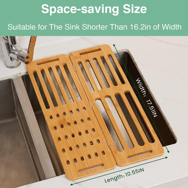 Carla Home Foldable Bamboo Dish Drying Rack For Kitchen Other Kitchen Storage