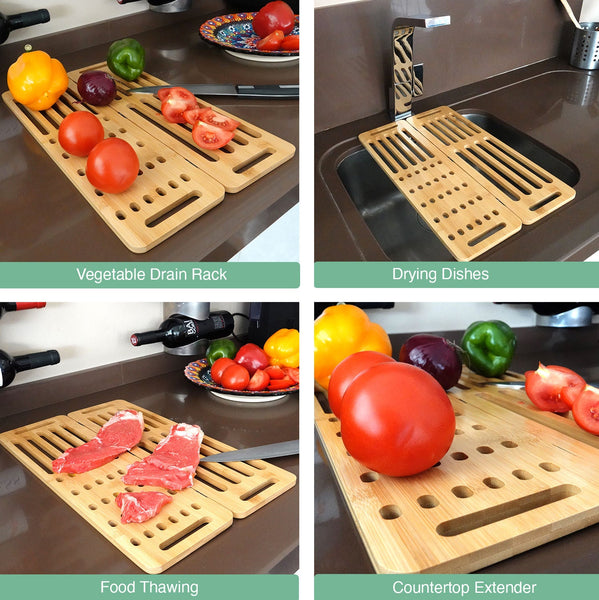 Carla Home Foldable Bamboo Dish Drying Rack For Kitchen Other Kitchen Storage