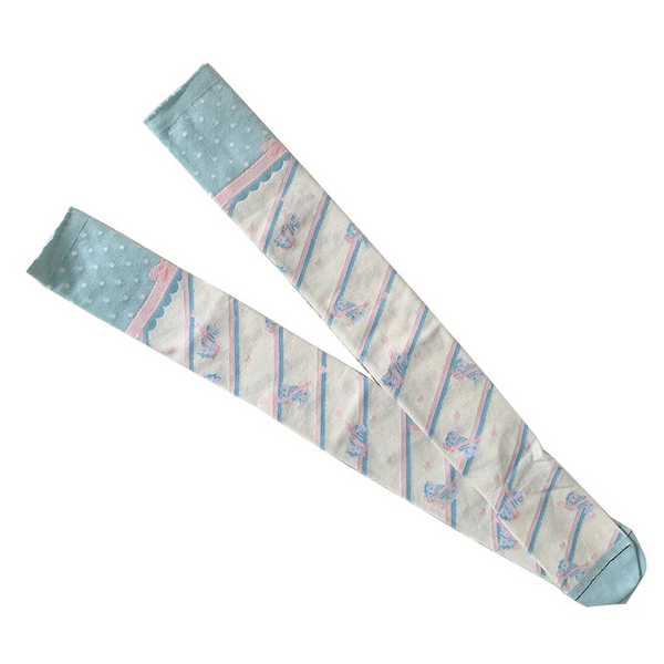 Little Candy Lolita Cute Over The Knee Female Harajuku Stripe Japanese Thin Leg Thick Combed Cotton Socks