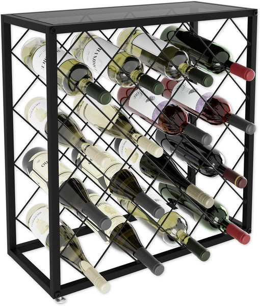 Carla Home Freestanding Metal Wine Rack For 25 Bottles Racks