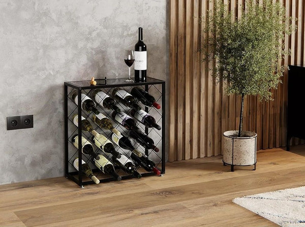 Carla Home Freestanding Metal Wine Rack For 25 Bottles Racks