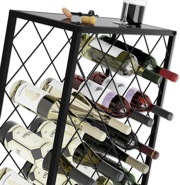 Carla Home Freestanding Metal Wine Rack For 25 Bottles Racks