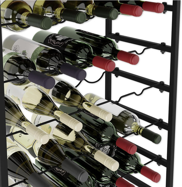 Carla Home 6 Tier Freestanding Wine Rack For 30 Bottles With Wood Countertop And Sturdy Metal Frame Racks