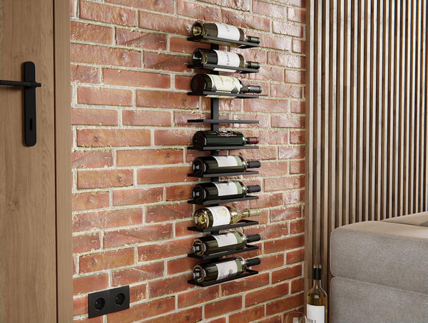 Carla Home Metal Wall Mount Wine Rack For Bottles Liquor Champagne (Holds 10 Bottles) Racks