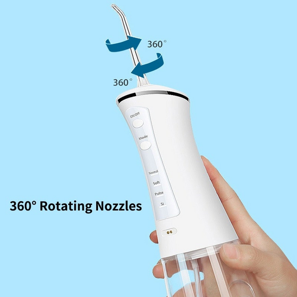 360° Oral Irrigator Rechargeable Usb Water Flosser Portable Dental Jet Pick Waterproof 300Ml Teeth Cleaner 4 Nozzles