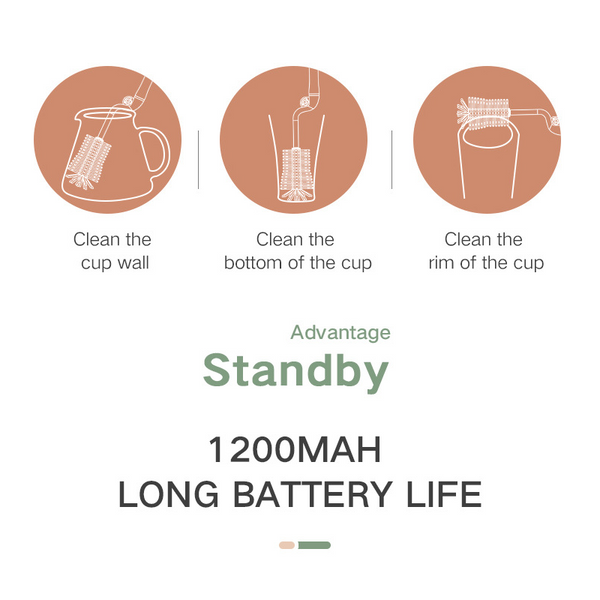 360 Degree Rotating Little One Electric Silicone Bottle Brush Cleaning Tools Bottle Brushes