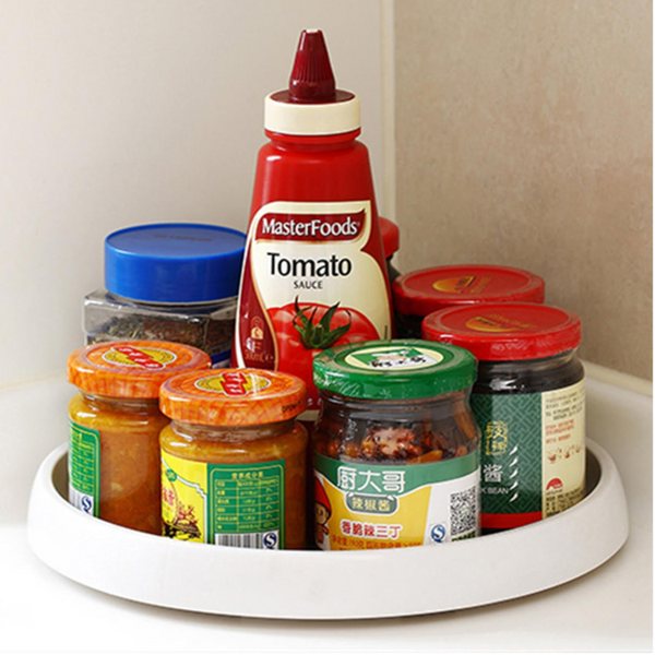 360 Rotating Spice Storage Rack Tray Turntable Home Kitchen Jar Holder Organizer Spice Jars & Racks