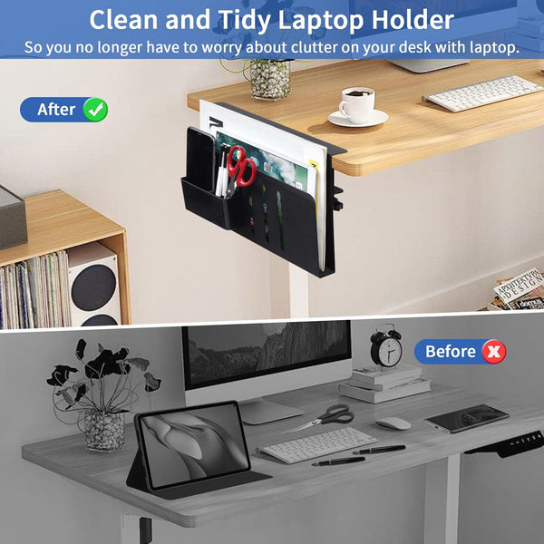 Carla Home Under Desk Side Laptop Holder Storage With No Drill Cable Management Tray And Pen For Office Other Laptop & Desktop Accs