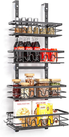 Carla Home 4 Tier Adjustable Baskets Over Door Pantry Organiser For Kitchen Other Kitchen Storage