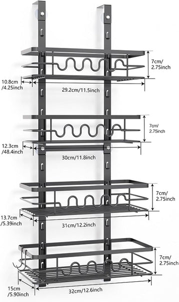 Carla Home 4 Tier Adjustable Baskets Over Door Pantry Organiser For Kitchen Other Kitchen Storage