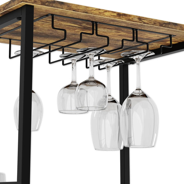 Carla Home Freestanding Wine Rack For 20 Bottles With Wood Countertop And Sturdy Metal Frame Racks