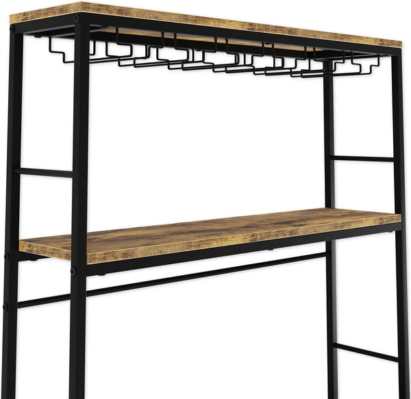 Carla Home Large Wine Rack For 20 Bottles With Wood Countertop And Sturdy Metal Frame Racks