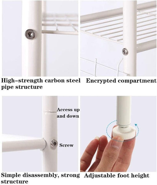 Carla Home 3 Tier Over The Toilet Storage Rack With Hooks & Paper Holder For Bathroom Laundry Room Racks & Hooks