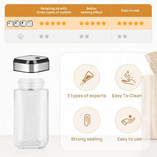 Carla Home Rotating Spice Rack Organizer With 20 Glass Jars For Kitchen Countertop Stainless Steel 25 X Cm. Spice Jars & Racks