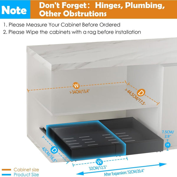 Carla Home Pack Pull Out Cabinet Organiser Expandable For Cabinets With Adjustable Slide Shelves And Easy Installation (Black) Cabinet Pulls