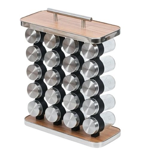 Carla Home 20 Jar Spice Rack Organizer Storage For Kitchen Countertop Cabinet Spice Jars & Racks