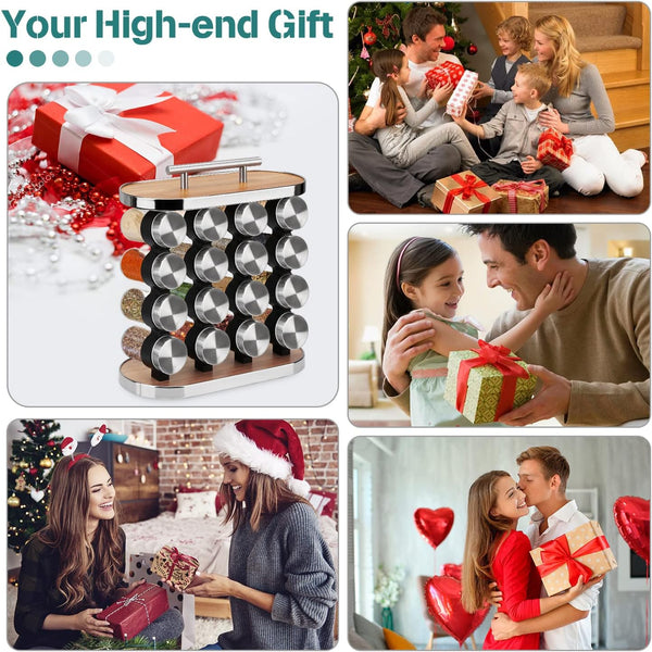 Carla Home 20 Jar Spice Rack Organizer Storage For Kitchen Countertop Cabinet Spice Jars & Racks