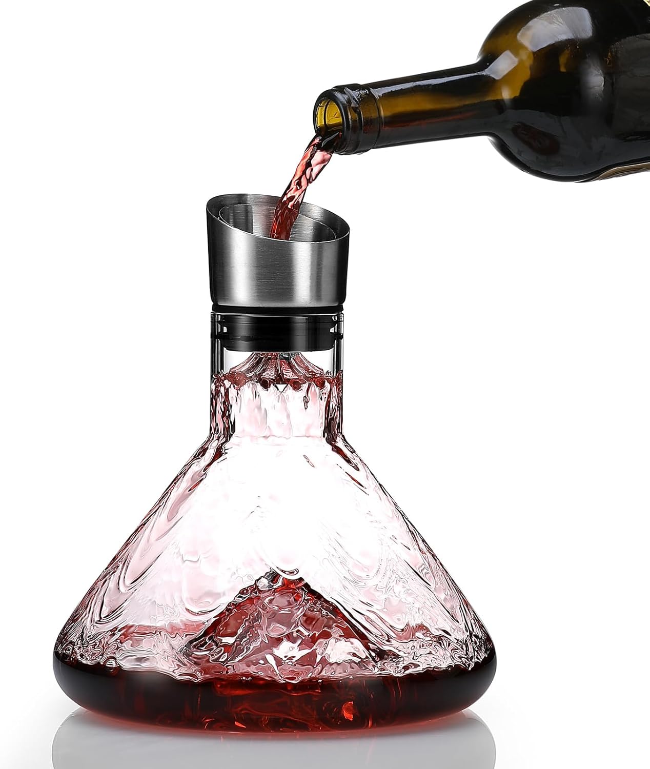 Carla Home Iceberg Wine Decanter With Aerator Filter And Lid Decanters