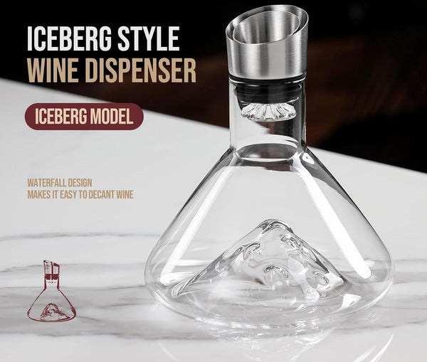 Carla Home Iceberg Wine Decanter With Aerator Filter And Lid Decanters