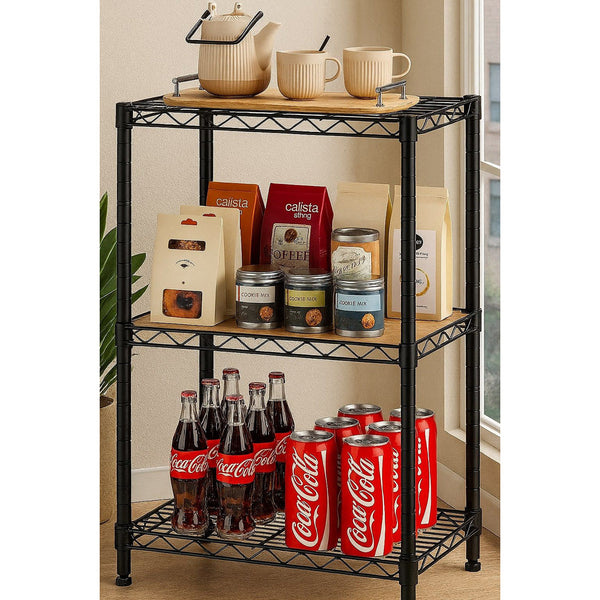 Carla Home 3 Tier Adjustable Metal Storage Shelves Wire Rack Organiser For Kitchen Pantry Bathroom Laundry Room (45Cm X 40Cm D 103Cm H) Racks & Holder