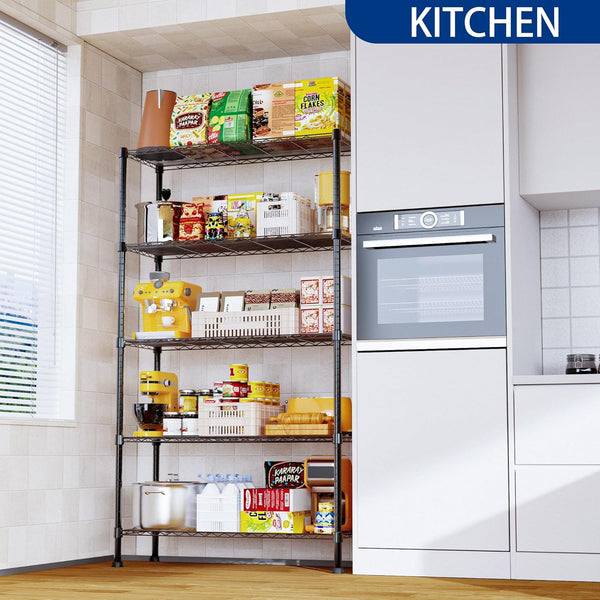 Carla Home 5 Tier Adjustable Metal Storage Shelves Wire Rack Organizer For Kitchen Pantry Bathroom Laundry Room (60Cm X 40Cm D 145Cm H) Other Kitchen