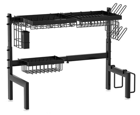 Carla Home Adjustable Over The Sink Dish Drying Rack With Utensil Holder Hooks & Cutting Board For Kitchen Counter Storage Sink Organisers