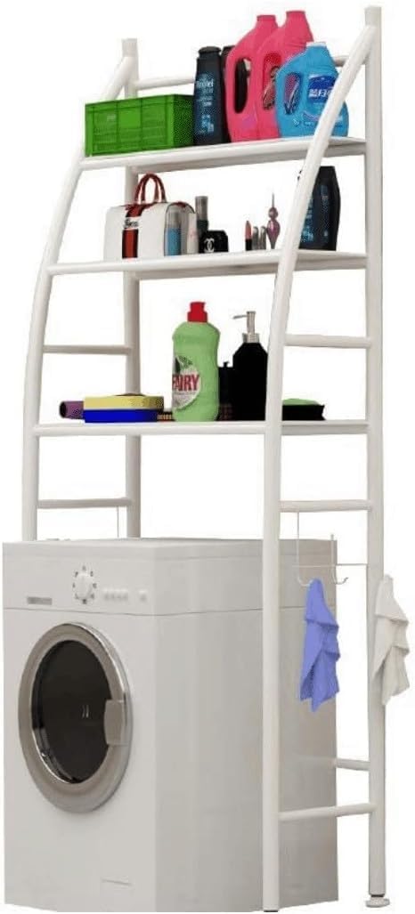 Carla Home 3 Tier Over Washing Machine Storage Rack For Laundry Room Space Saving Towels Detergent & Bathroom Essentials Bathroom Storage & Organisers