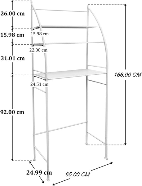 Carla Home 3 Tier Over Washing Machine Storage Rack For Laundry Room Space Saving Towels Detergent & Bathroom Essentials Bathroom Storage & Organisers
