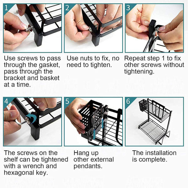 Carla Home 2 Tier Kitchen Spice Rack Organizer Storage Shelf For Condiments Oil Bottles Utensils Cutting Board & More Spice Jars & Racks