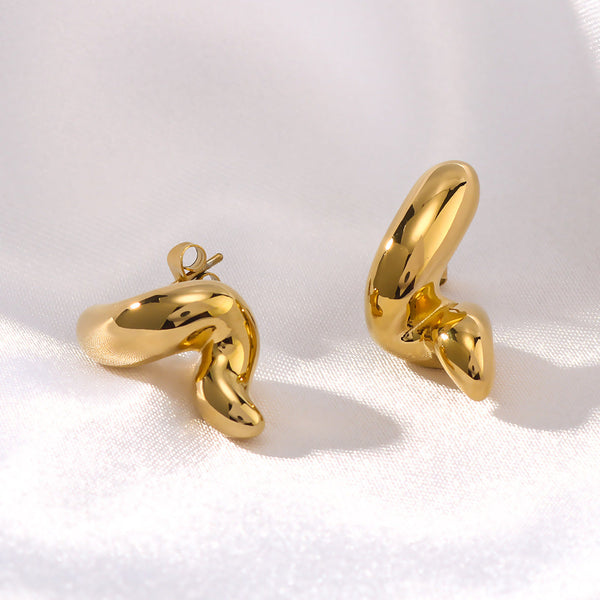 Veile Studios New Geometric Minimalist Design Bright Lines Stainless Steel Women Ladies Jewelry Earrings