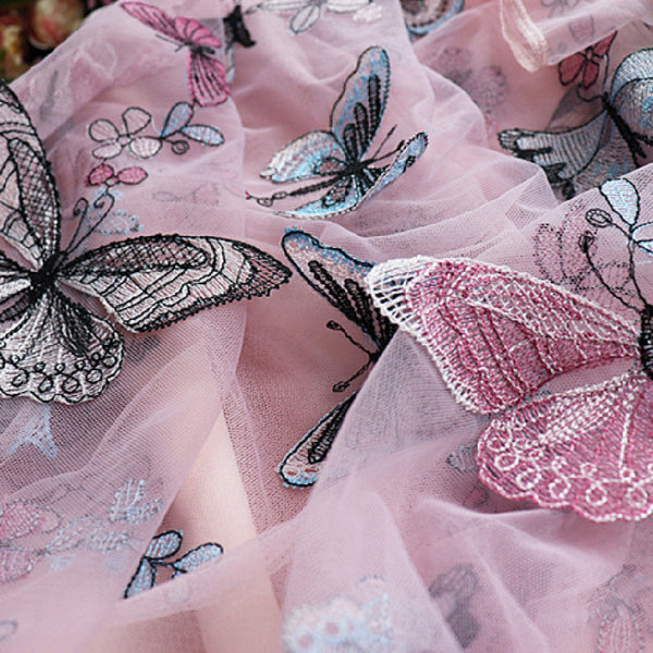 Skirts Fashion Butterfly Embroidery Mesh Gauze Skirt For Women Clothing Shoes Accessories