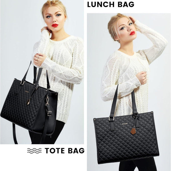 Artificial Leather Lunch Tote Bag Thermal Insulated Leak Proof Crossbody Lunchboxes