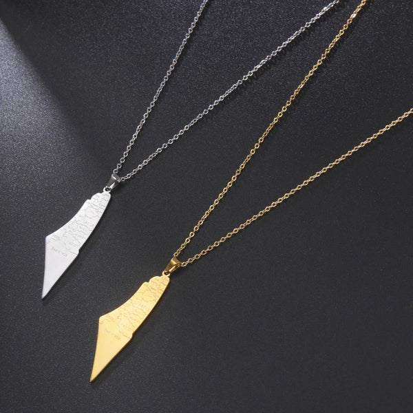 Veile Studios Laser Marking Israel Map Pendant 304 Stainless Steel Necklace Necklaces & Pendants