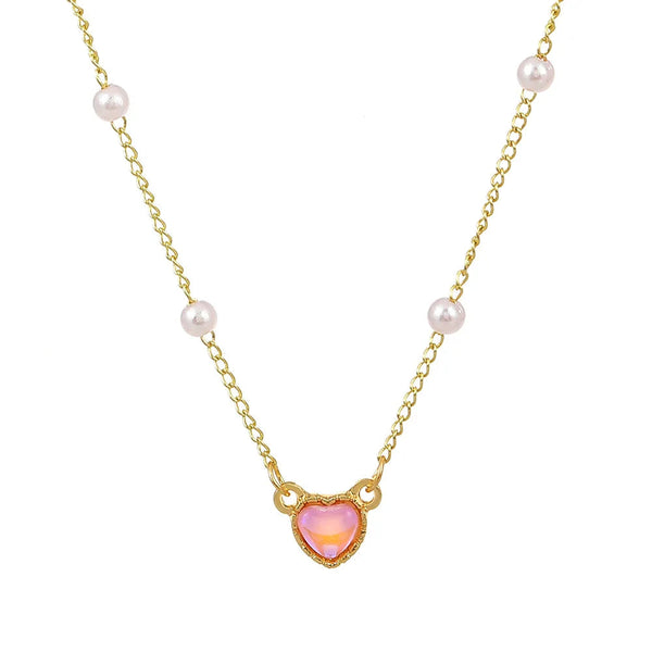 Gold Color Simple Love Heart Pendant Necklace For Women Girl Clavicle Chain Choker New Fashion Trend Jewelry Party Gifts Necklaces & Pendants
