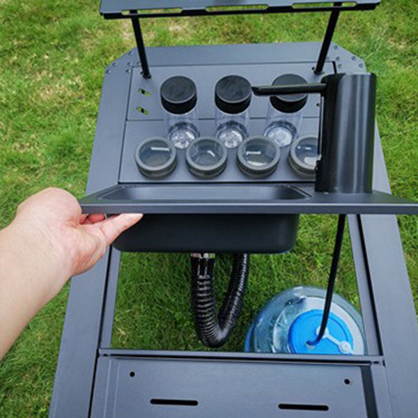 Aluminum Alloy Igt Camping Sink With Tea Tray & Cutting Board Foldable Accessory For Outdoor Table Camping Tables