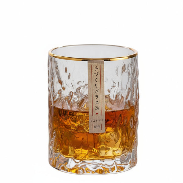 Handmade Japanese Ice Patterned Glass Hammer Foreign Elegant Wine Crystal Glassware & Drinkware