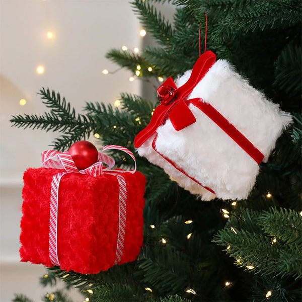 Christmas Ball Ornament Red And White10cm Tree Decoration Gift Box Window Display Seasonal Decorations