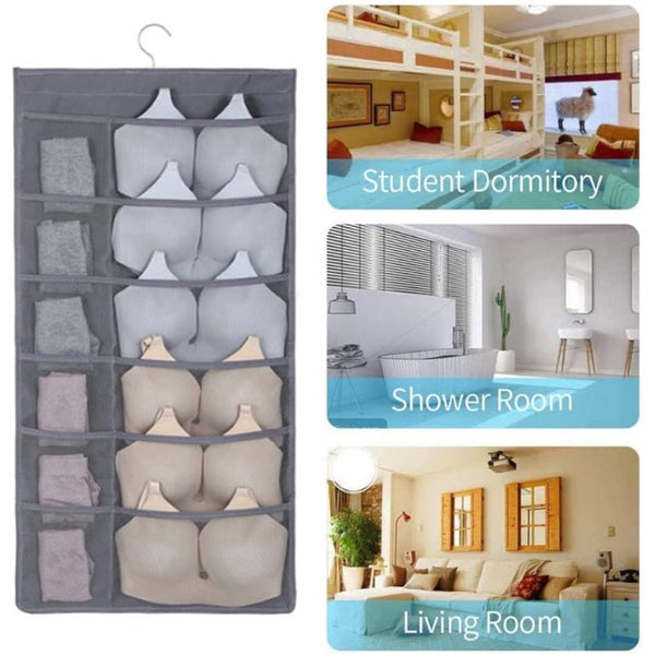 36 Pockets Hanging Organiser Grey Hanging Closet Storage