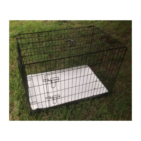 36' Metal Collapsible Dog Cat Crate Cage Carrier With Pet Mat