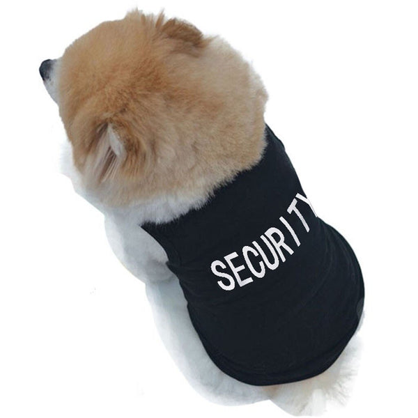 Black Printed Dog �Security� T Shirt Clothes