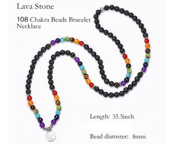 Veile Studios Volcanic Stone Chakra Bead Bracelet Necklace Necklaces & Pendants