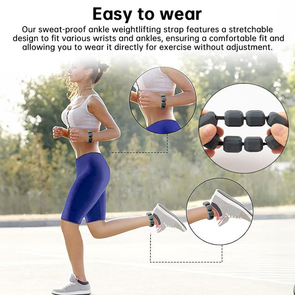 Ankle Weights & Wrist 1Lb 2Lb 4Lb Options Adjustable Silicone Straps For Running Yoga Cardio Home Gym Wrist & Ankle Weights
