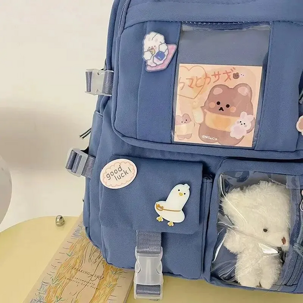 Popular Pink Purple Color Girls High School Student Backpack Bags Backpacks & Bags