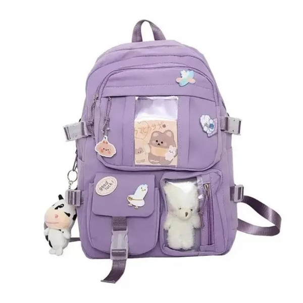 Popular Pink Purple Color Girls High School Student Backpack Bags Backpacks & Bags
