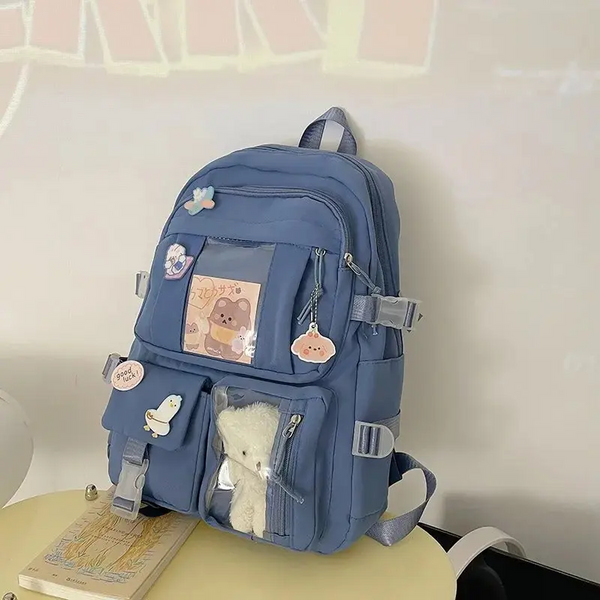 Popular Pink Purple Color Girls High School Student Backpack Bags Backpacks & Bags
